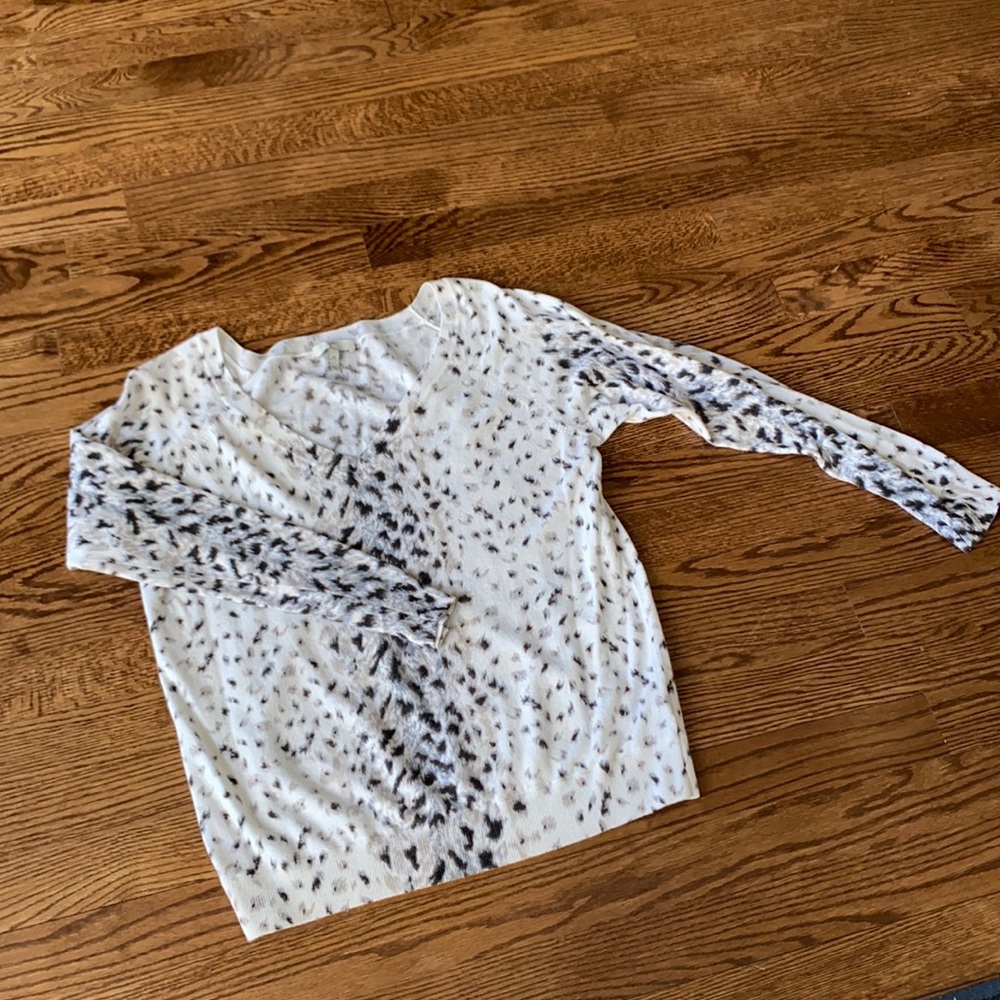 Joie leopard wool blend top